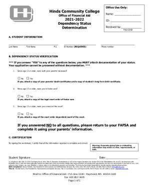 Fillable Online Dependency Overrides FinAidCan I Change My Dependency