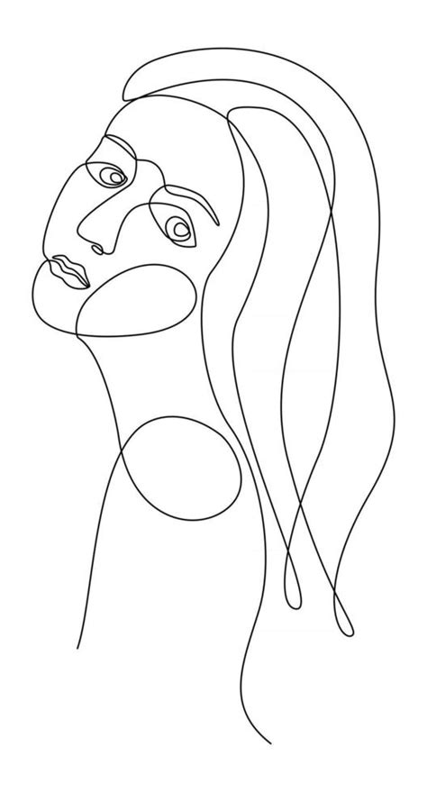 Continuous Line Drawing Continuous Line Drawing Beautiful Woman