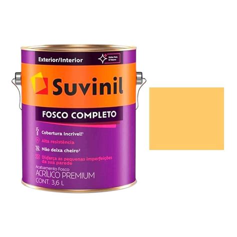 Tinta Acrilica Amarelo Canario Fosco Lav Vel Premium Suvinil Lt