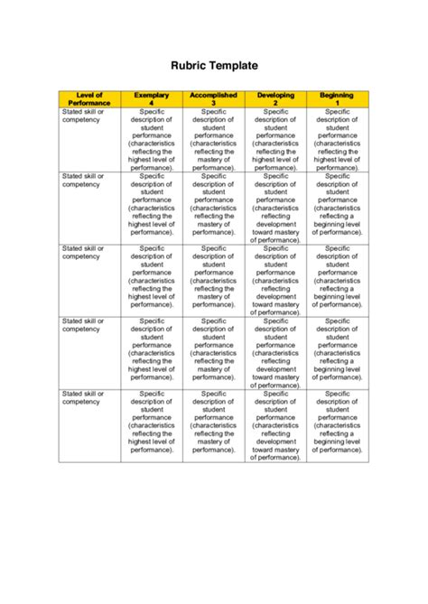 59 Rubric Templates Free To Download In Pdf