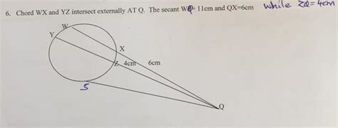 Solved 6 Chord WX And YZ Intersect Externally A SolutionInn