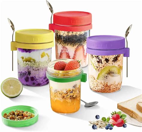 Amazon Oz Overnight Oats Containers With Lids And Spoon Set