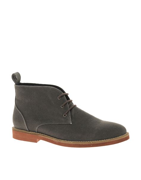 Asos Asos Micro Sole Canvas Chukka Boots in Gray for Men (grey) | Lyst