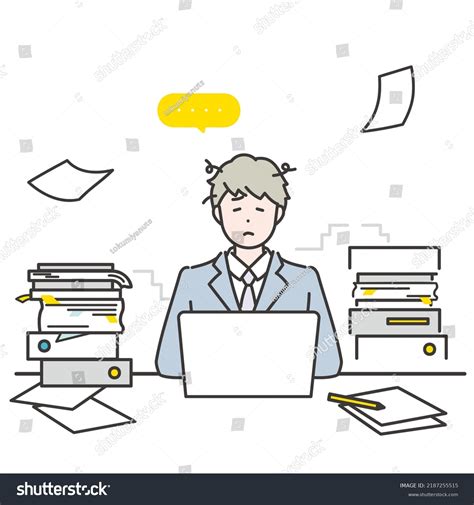 Illustration Material Busy Businessman Vector Stock Vector Royalty