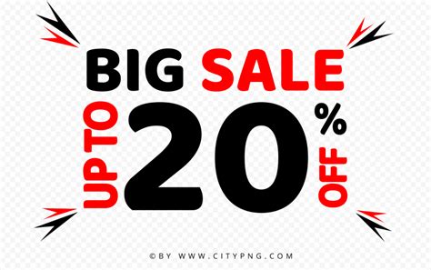 Discount Big Sale Up To 20 Percent Transparent PNG Citypng