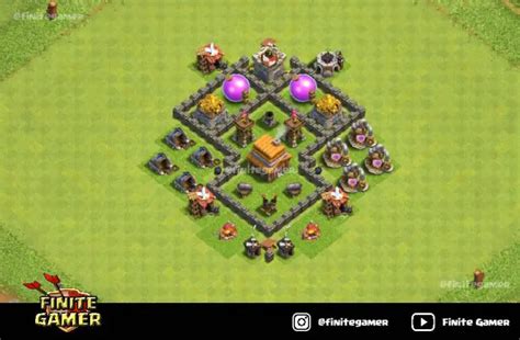 Best Town Hall 4 Farming Base Layout With Links - Finite Gamer Base