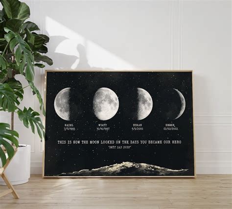 Personalized Moon Phase Canvas Art Father S Day Gift Custom Moon