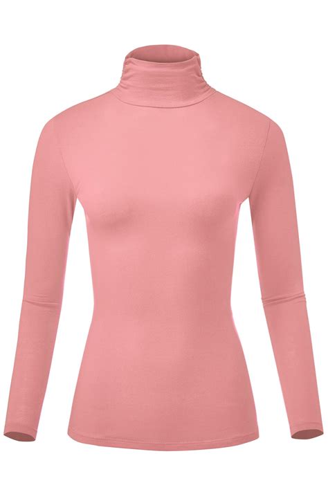 Women Soft Long Sleeve Lightweight Turtleneck Top