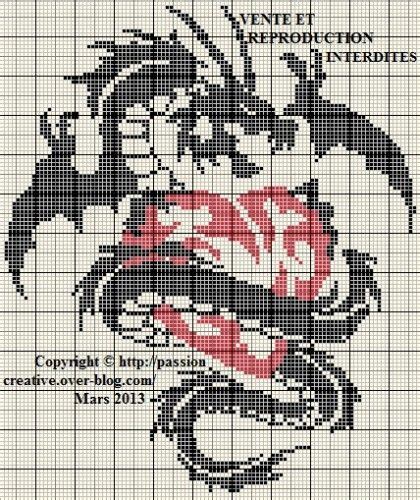 Tuto Grille Passion Creative Cross Stitch Art Dragon Cross