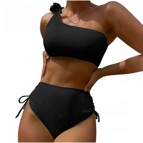 Odeerbi Sexy One Shoulder Bikini For Women High Waisted Two Piece