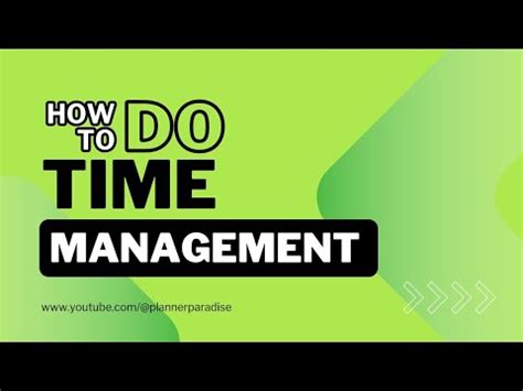 How To Do Time Management Effectively YouTube