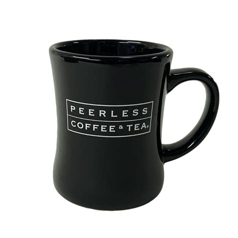 Peerless Logo Ceramic Diner Mug 14oz Black Peerless Coffee