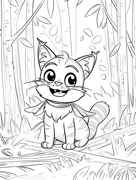 Meowscarada Pokemon In Forest Coloring Page Pokemon Coloring Pages