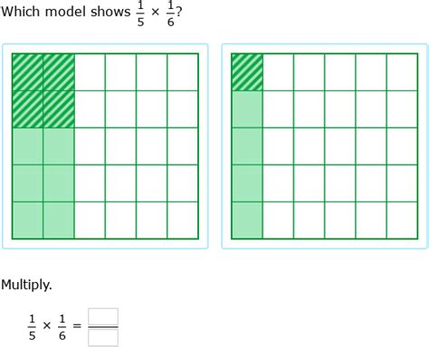 IXL Multiply Two Unit Fractions Using Models 5th Grade Math