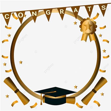 Graduation Twibbon Png Picture Graduation Twibbon With Gold Design