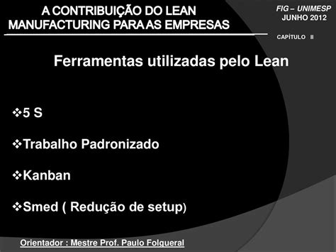 A CONTRIBUIÇÃO DO LEAN MANUFACTURING PARA AS EMPRESAS ppt carregar