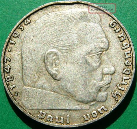 Third Reich Silver Coin 2 Reichsmark 1939 J 625 Silver