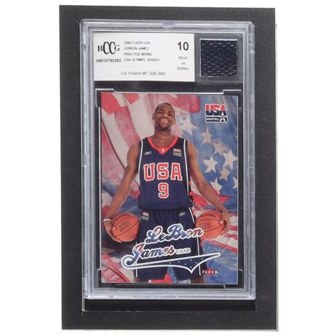 LeBron James 2004 Fleer USA NNO With Game Used Jersey Piece BCCG 10