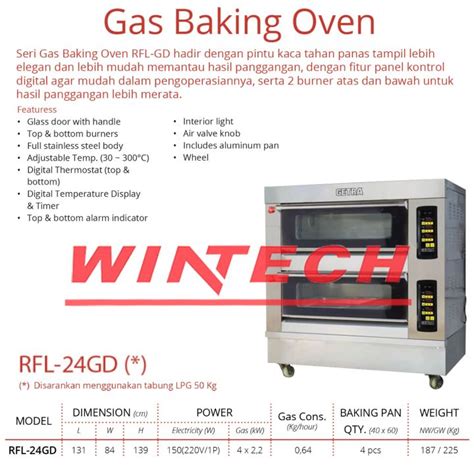 GETRA RFL 24GD OVEN 2 DECK 4 LOYANG GAS BAKING OVEN OVEN ROTI