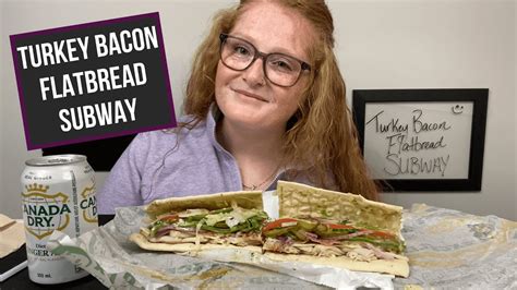 Turkey Bacon Flatbread Subway Mukbang Eat With Me Youtube