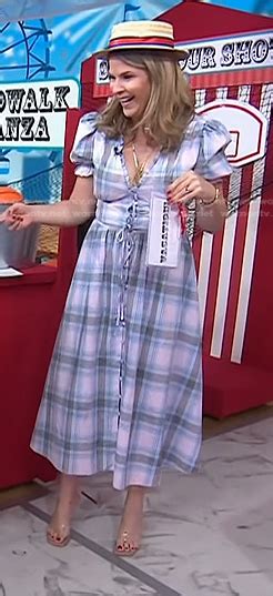 Wornontv Jennas Blue And Pink Plaid Tie Front Dress On Today Jenna