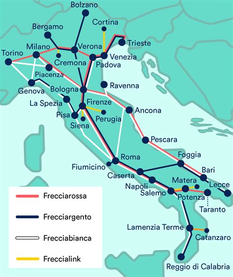 Italy Rail Map Train Routes In Italy - Middle East Political Map