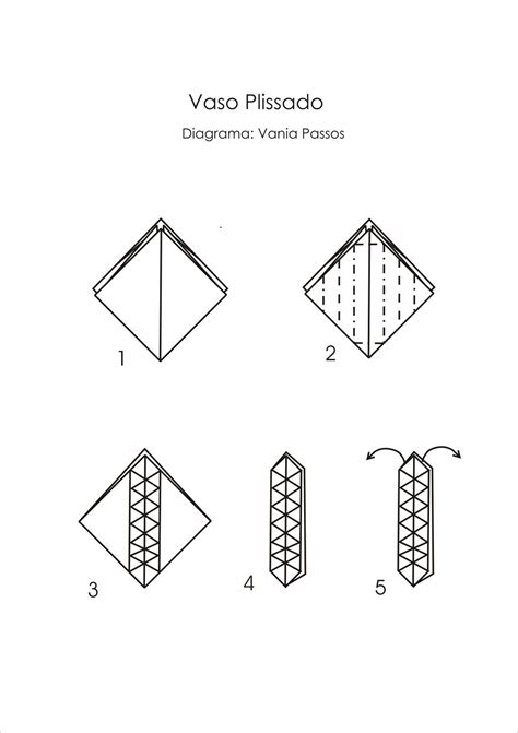 Vaso Plissado Diagrama Vania Passos Origami E Paper Art Origami