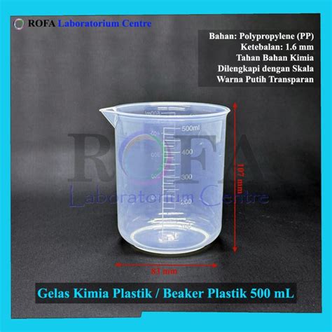 Jual Gelas Kimia Plastik Beaker Plastik Gelas Piala Plastik 500 ML