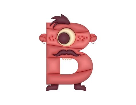 B Monster Alphabet In 3d 28701645 Png