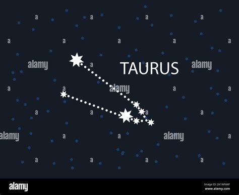 Taurus Horoscope Symbol Zodiac Constellation With Stars Night Sky Map