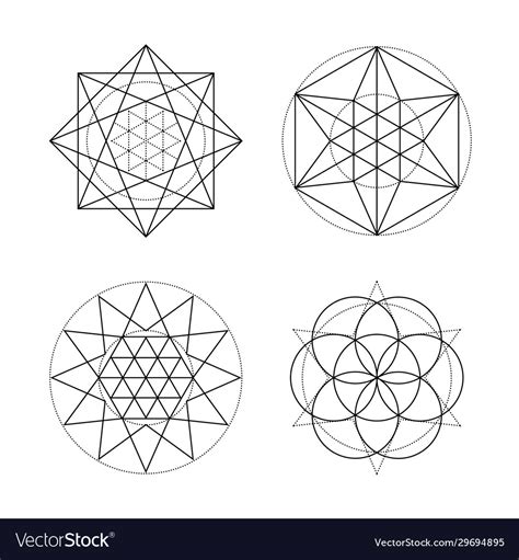 Sacred Geometry Set Royalty Free Vector Image Vectorstock