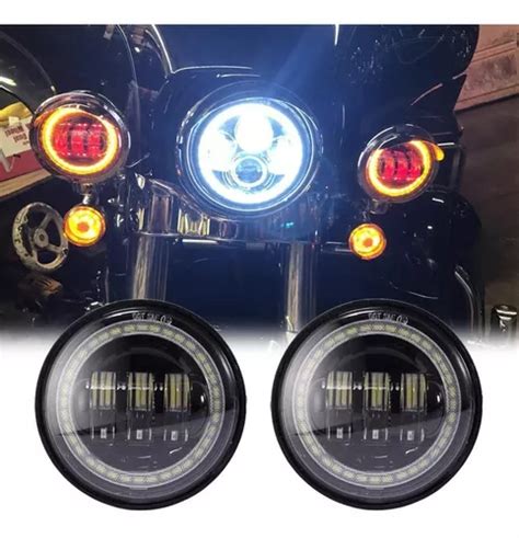 Faro Led Doble Ojo De Ngel Demonio Lupa Moto Auto Modos Meses