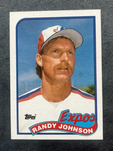 1989 Topps Baseball Card 647 Randy Johnson Near Mint 3 Errors Rookie