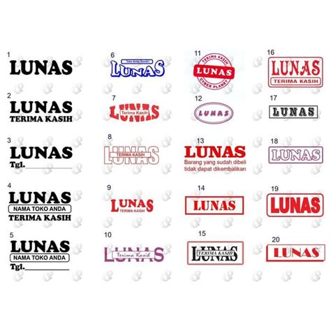 Desain Stempel Lunas