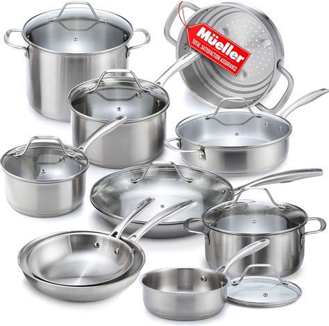 Mueller 17 Piece Ultra Clad Pro Stainless Steel Cookware Set