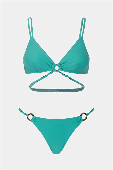 Colombia Coast Knotted O Ring Triangle Top Hipster Bikini Set