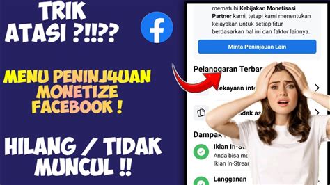 Cara Mengatasi Menu Minta Peninjauan Monetisasi Halaman Facebook Tidak