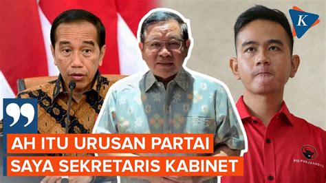 Pramono Anung Irit Bicara Soal Status Jokowi Gibran Di Pdi P Youtube