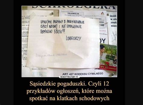 Oto listy od sąsiadów do sąsiadów Wywieszane są w Łodzi na klatkach