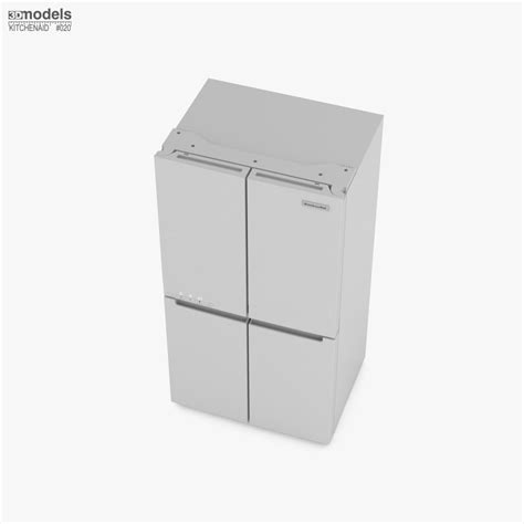 KitchenAid 36 inch Counter Depth 4 Door Refrigerator 3D model ...