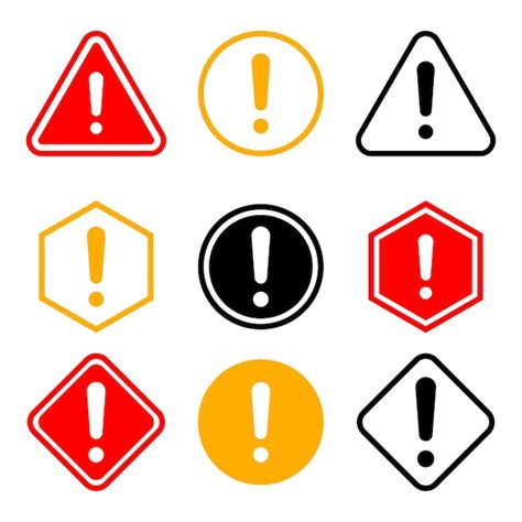 Premium Vector Set Of Caution Sign Vector