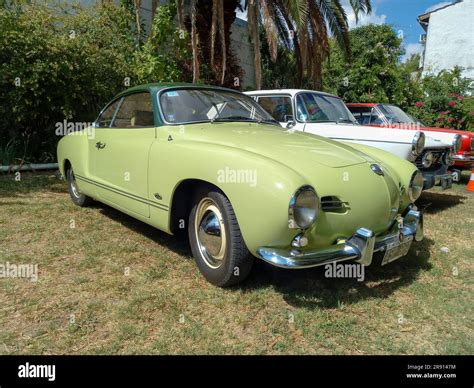 An Old S Vw Karmann Ghia Coupe In A Park At The Cadeaa Classic