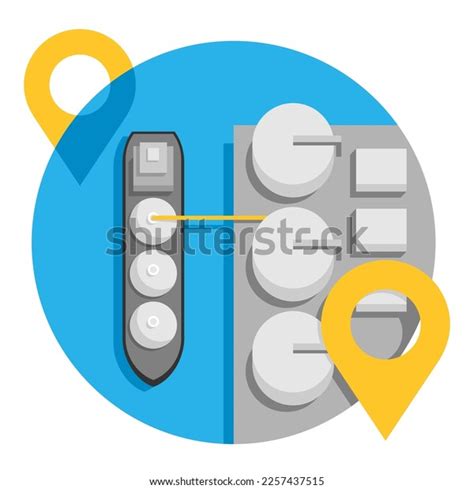 Lng Terminal Icon Isolated Illustration Transportation Stock Vector