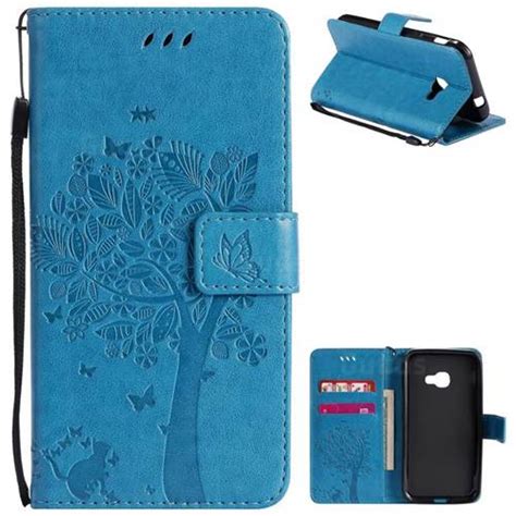 Embossing Butterfly Tree Leather Wallet Case For Samsung Galaxy Xcover