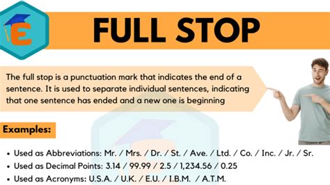 What is A Full Stop? Useful Examples of Full Stop - English Study Online