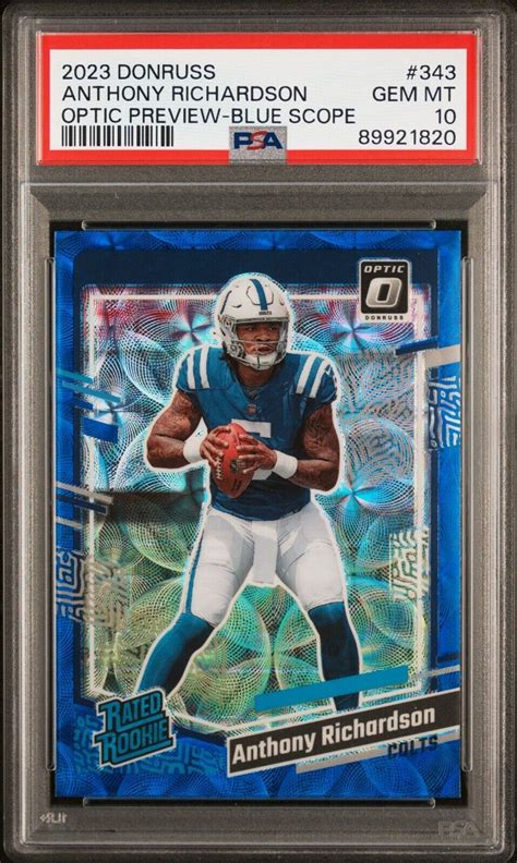 Anthony Richardson 2023 Donruss 343 Optic Preview Blue Scope Price