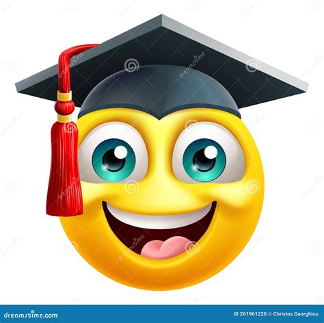 Education School College Graduate Emoji Emoticon Stock Vector