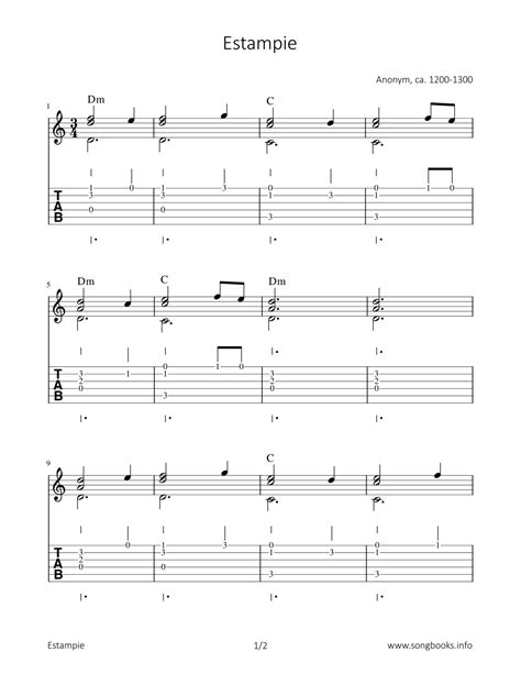 Estampie (arr. Bettina Schipp) Sheet Music | Anonym | Solo Guitar