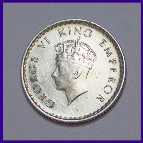 Sold Quarter Rupee George Vi King British India Silver Coin