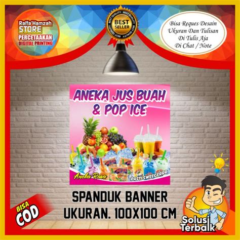 Jual Spanduk Minuman Aneka Jus Buah Pop Ice Banner Minuman Aneka Jus